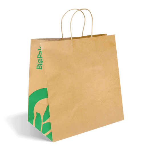 Çanta letre me dorezë me kthesë Jumbo - kraft