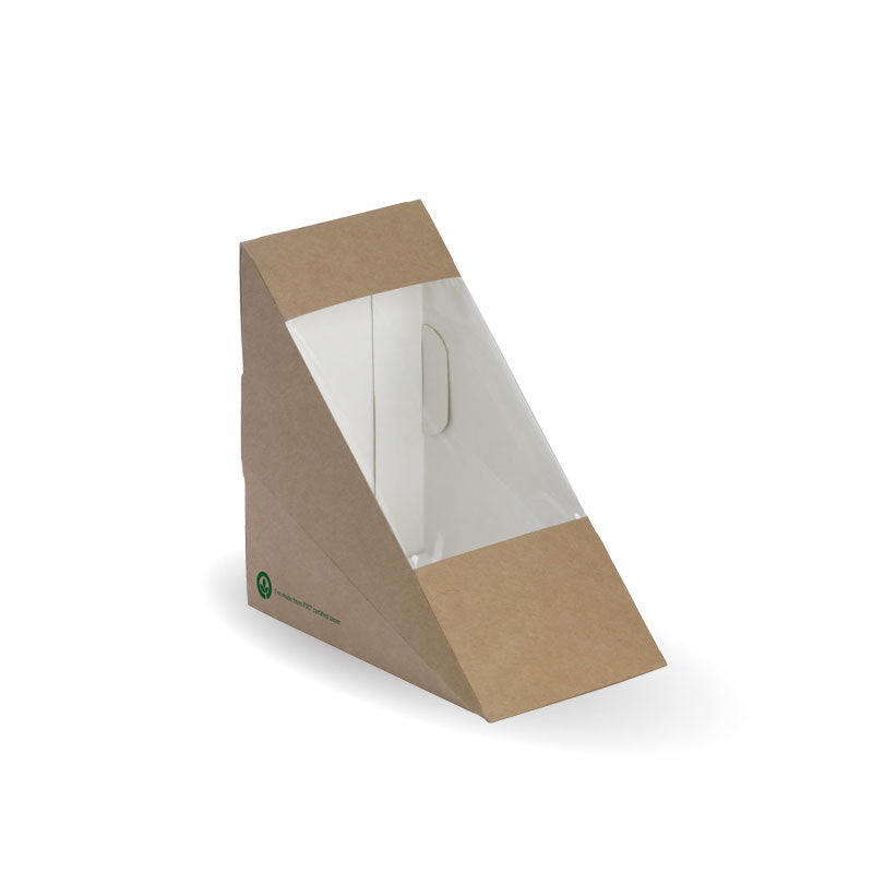 Medium sandwich wedge - FSC Recycled - printed kraft-look