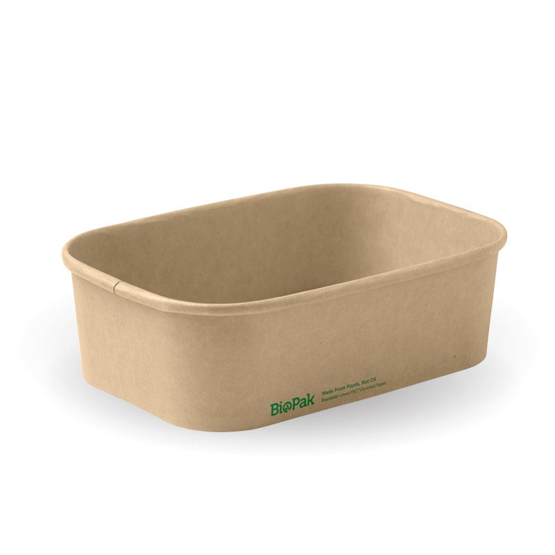 650ml rectangle container with lining (300gsm) FSC Mix - kraft