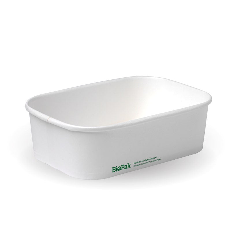 650ml rectangle container with lining (300gsm) FSC Mix - white