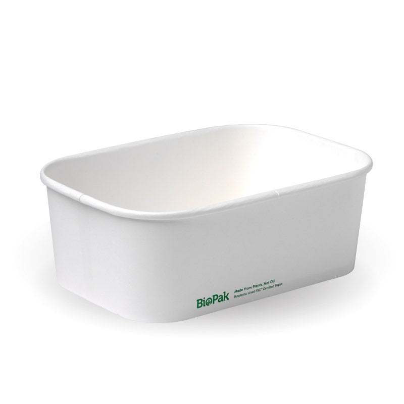 750ml rectangle container with lining (300gsm) FSC Mix - white