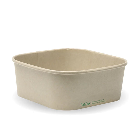 Enë katrore 1200 ml me astar (320 gsm), FSC Mix, Kraft- 300 copë/karton - kraft