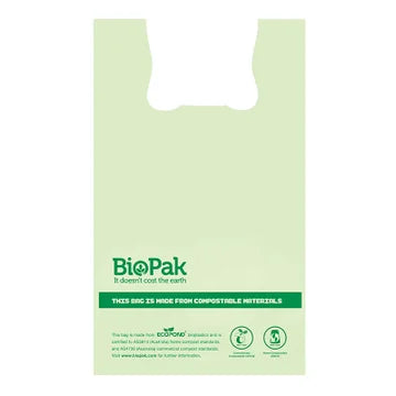 Qese bioplastike 20L me doreza - 520x300x100mm - 0.020mm - 10 x100 - jeshile
