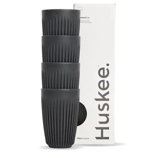12oz HuskeeCup 4-pack (x12) - charcoal [48 PER CARTON]