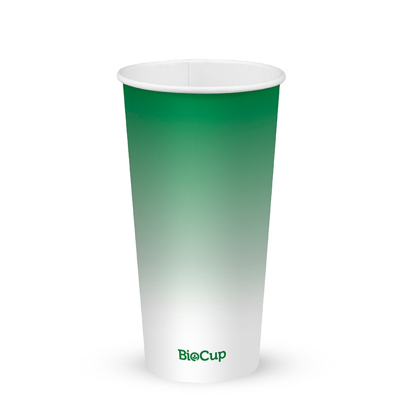 600ml / 20oz (90mm) cold paper cup - green fade [1000 PER CARTON]
