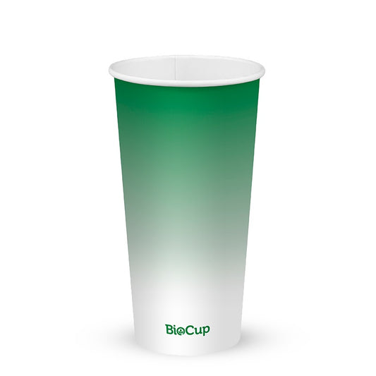 600ml / 20oz (90mm) cold paper cup - green fade [1000 PER CARTON]