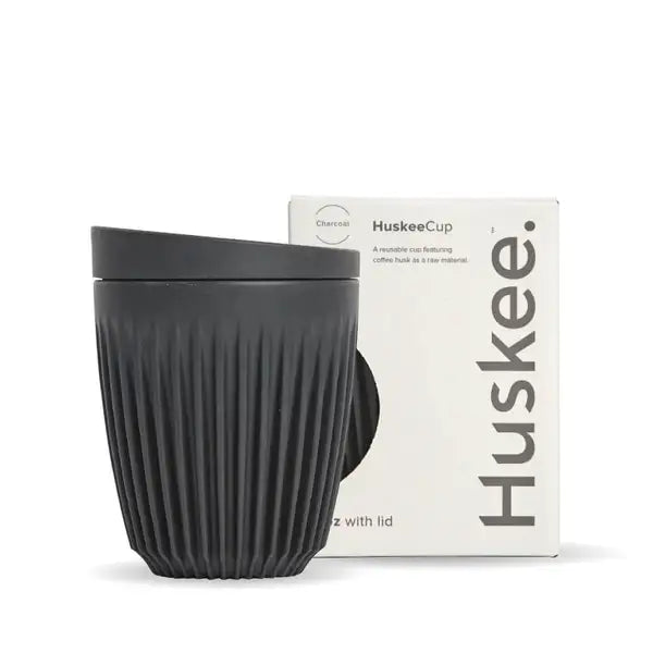 8oz HuskeeCup and lid (x12) - charcoal [48 PER CARTON]