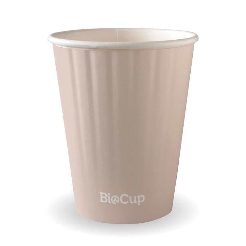 390ml (12oz) cup D/W (fits large lids) - stone [1000 PER CARTON]