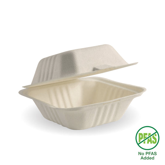 15x15x8cm (6x6") clamshell - natural