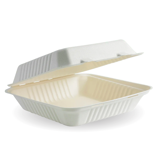 23x23x8cm (9x9x3") clamshell - natural