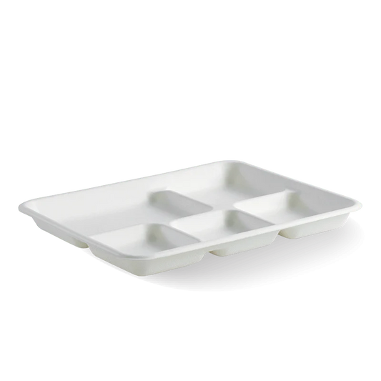 6-compartment tray - white