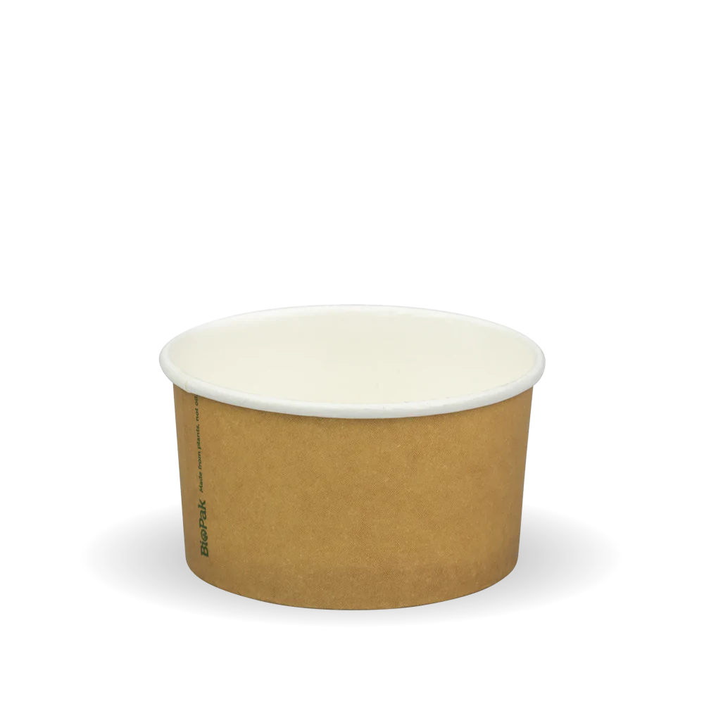 240ml (8oz) ice cream cup - printed kraft-look [1000 PER CARTON]