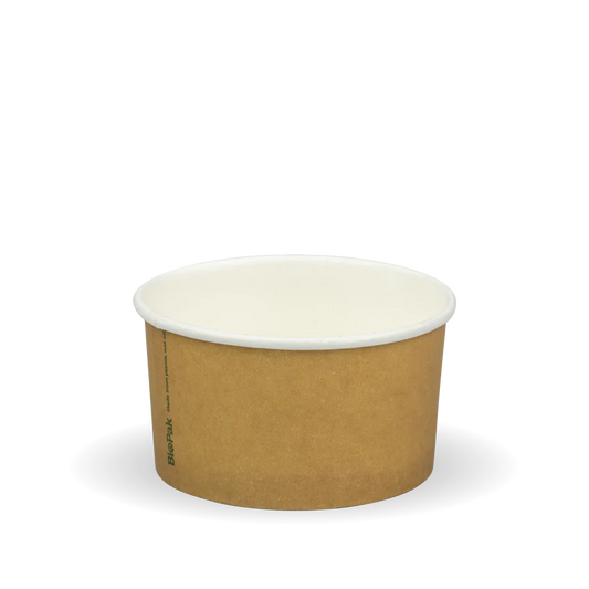 240ml (8oz) ice cream cup - printed kraft-look [1000 PER CARTON]