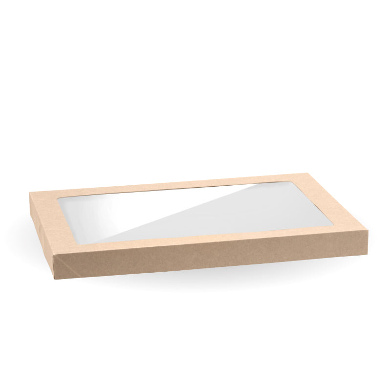 BioBoard Catering Tray PLA Windowed Lid - Extra Large - kraft [50 PER CARTON]