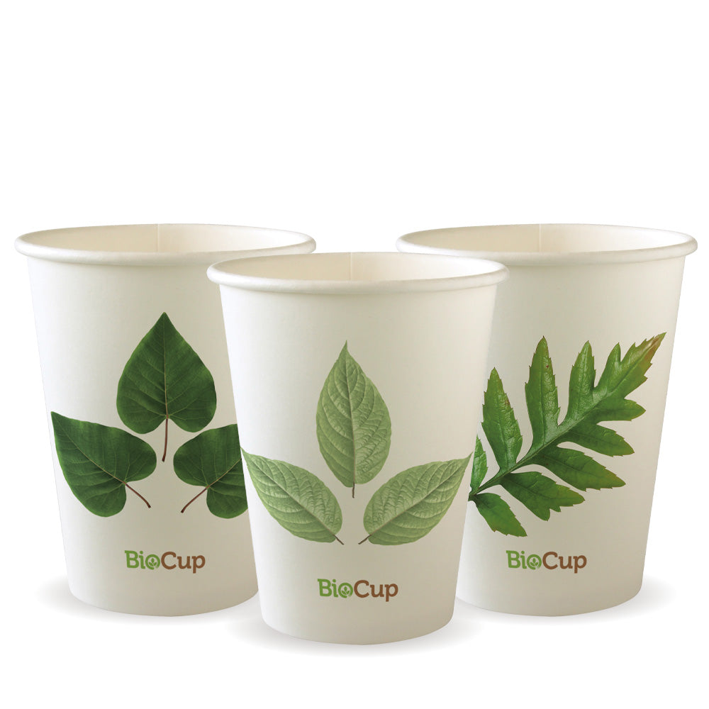 390ml (12oz) cup (fits large lids) - leaf [1000 PER CARTON]