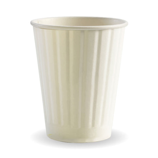 390ml (12oz) cup D/W (fits large lids) - white [1000 PER CARTON]
