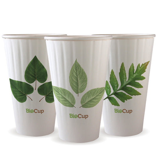 460ml (16oz) cup D/W (fits large lids) - leaf [600 PER CARTON]