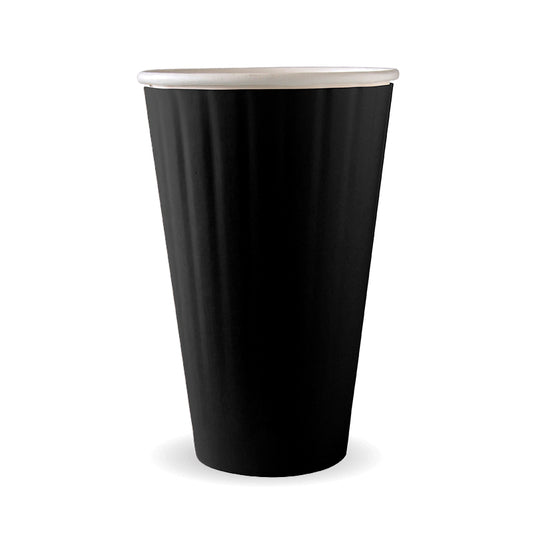 510ml (16oz) cup D/W (fits large lids) - black [600 PER CARTON]