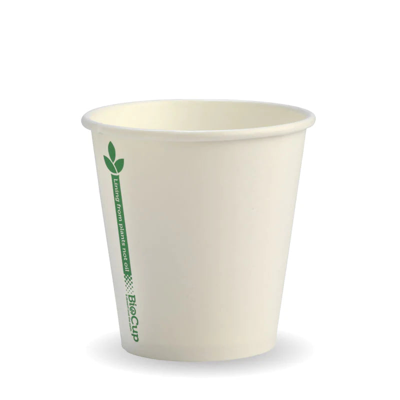230ml (6oz) cup (fits small lids) - white green line [1000 PER CARTON]