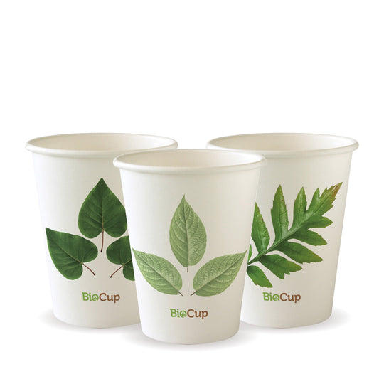280ml (8oz) cup (fits small lids) - leaf [1000 PER CARTON]