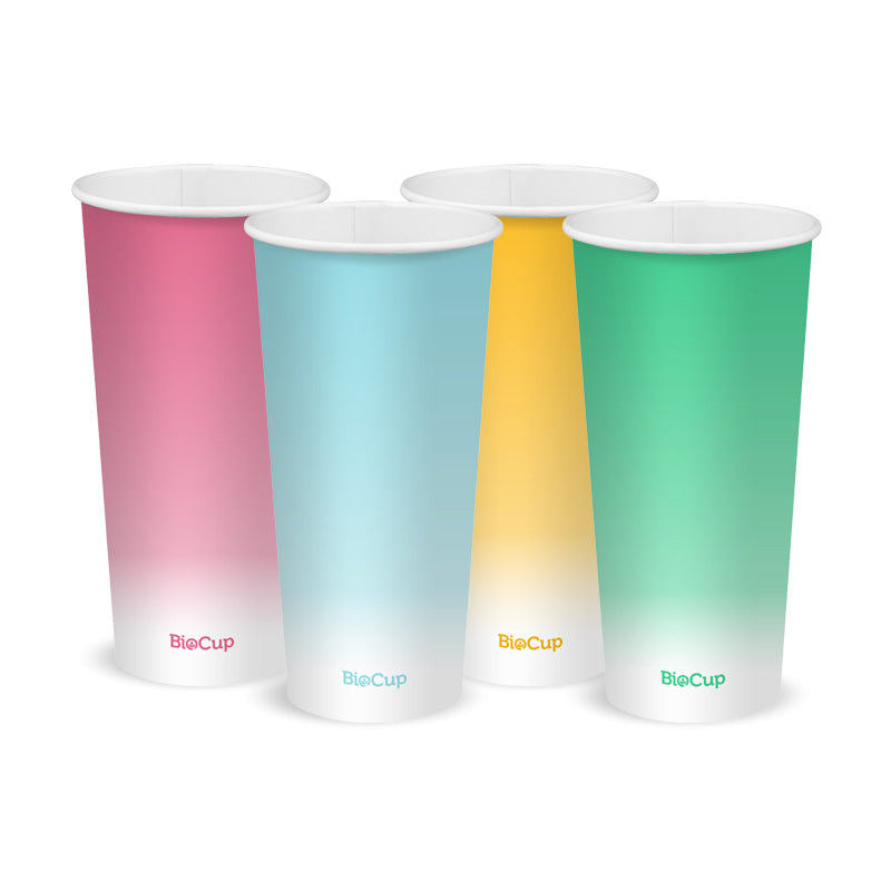 650ml / 22oz (90mm) cold paper cup - coloured [1000 PER CARTON]
