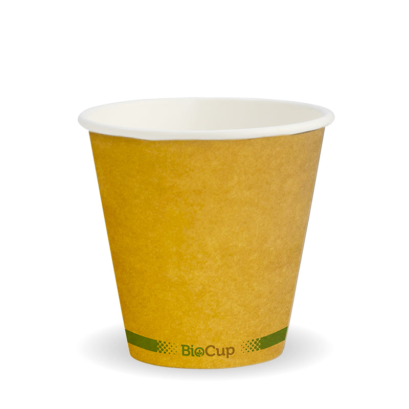 280ml (8oz) (90mm) cup (fits large lids) - printed kraft-look green stripe [1000 PER CARTON]