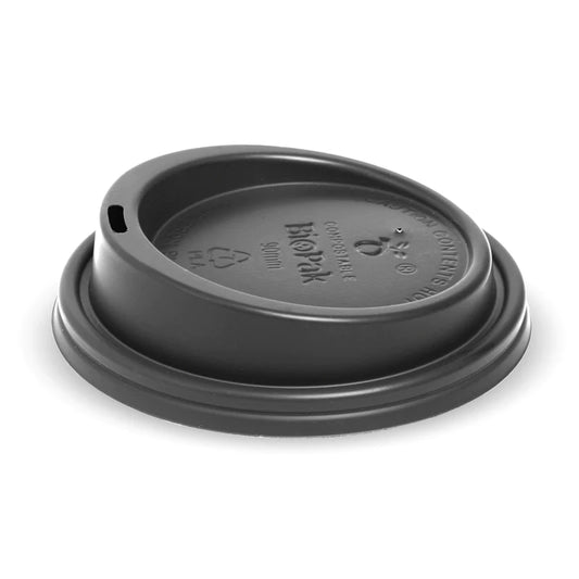 8(90mm) 12 16 and 20oz PLA large lid - black [1000 PER CARTON]