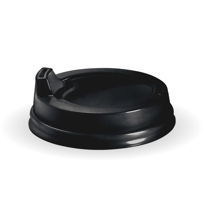 80mm PS small sipper lid - fits all 80mm cups - black [1000 PER CARTON]