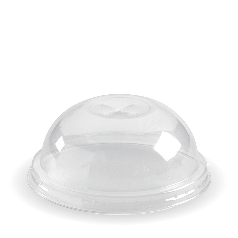 150-280ml cup dome lid with x-slot - clear 1000 per carton [1000 PER CARTON]