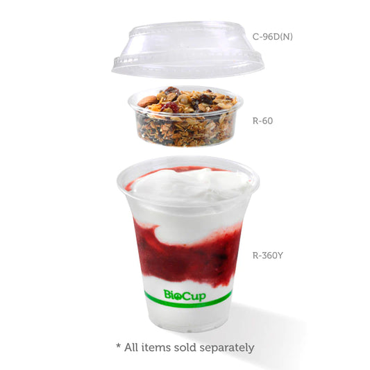 300-700ml cup dome lid with no hole - clear [1000 PER CARTON]