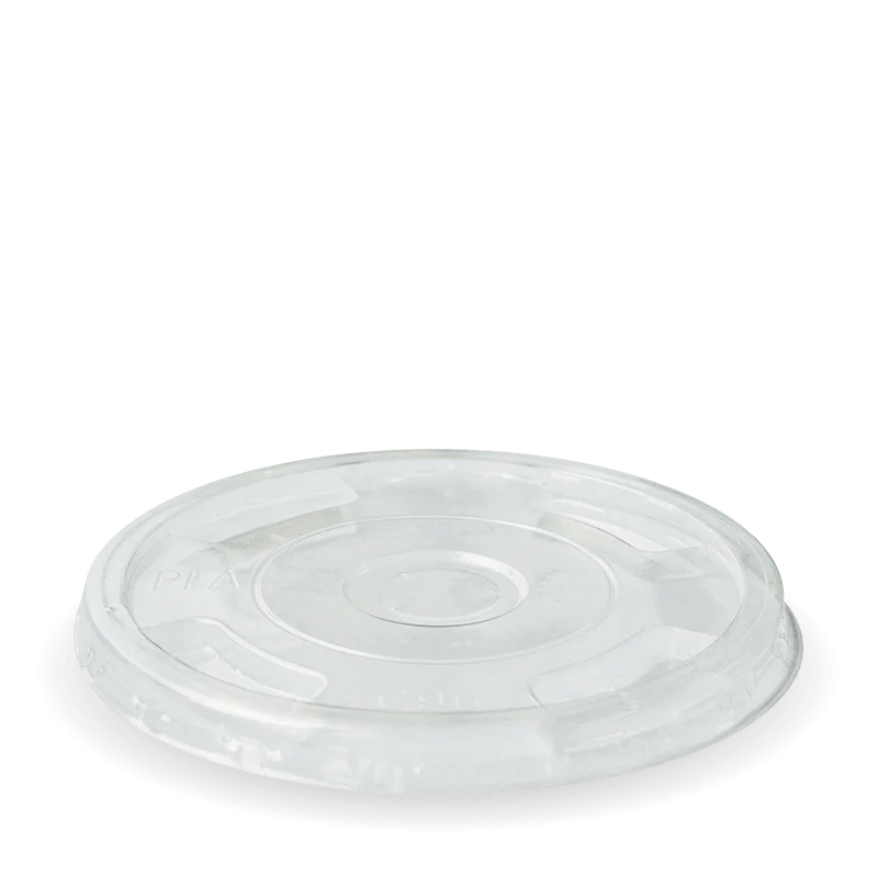 300-700ml Flat Straw Hole Clear BioCup Lid - 1000/carton - clear [1000 PER CARTON]