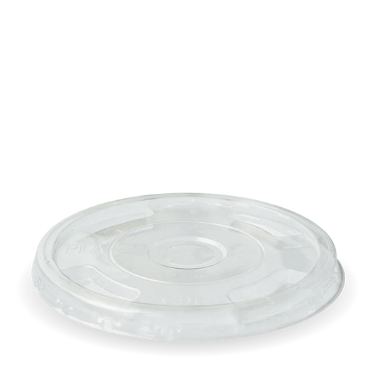 300-700ml Flat Straw Hole Clear BioCup Lid - 1000/carton - clear [1000 PER CARTON]