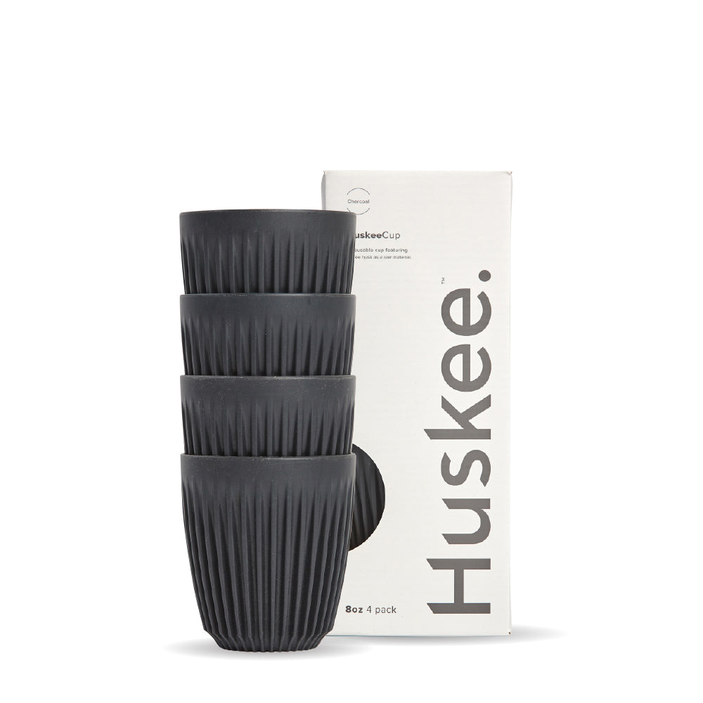 8oz HuskeeCup 4-pack (x12) - charcoal [48 PER CARTON]