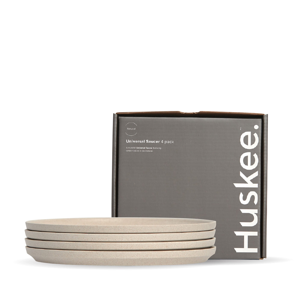 HuskeeCup classic saucer 4-pack (x12) - natural [48 PER CARTON]