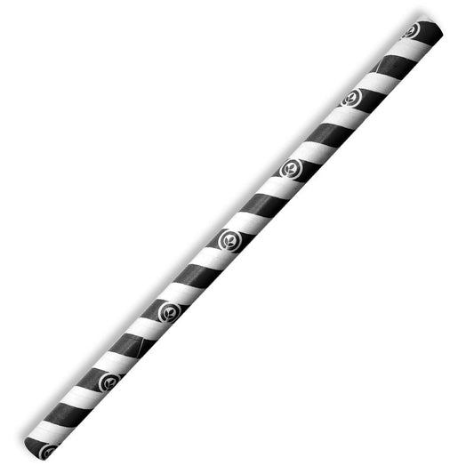 10mm jumbo paper straw - black stripe