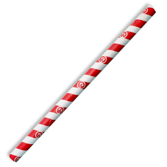 10mm jumbo paper straw - red stripe