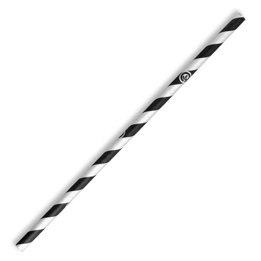 6mm regular paper straw - black stripe