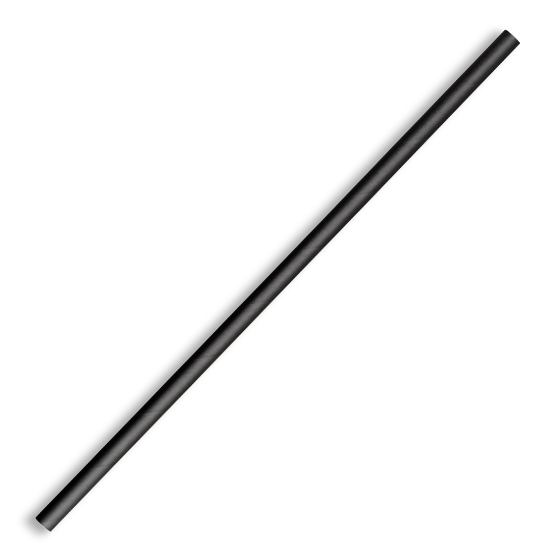 6mm regular paper straw - black
