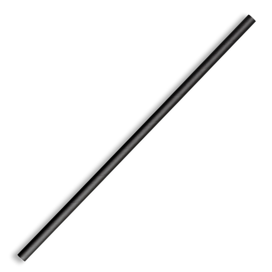 6mm regular paper straw - black