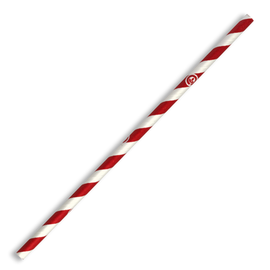 6mm regular paper straw - red stripe