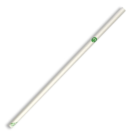 6mm regular paper straw - white