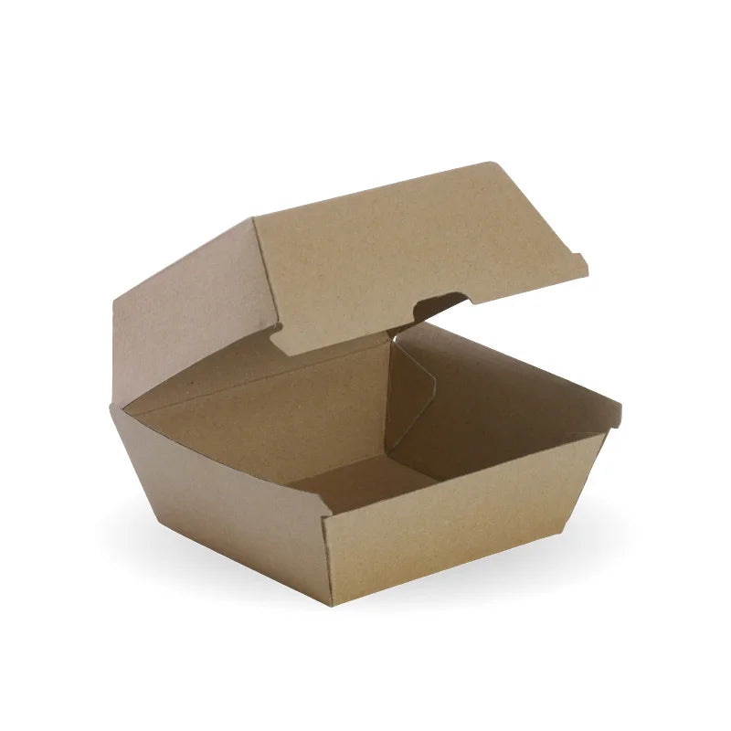 Large burger box - 120 x 120 x 100mm - kraft [150 PER CARTON]