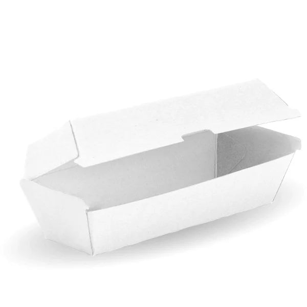 Hot Dog BioBoard White Box -00/carton - FSC Recycled - white [400 PER CARTON]