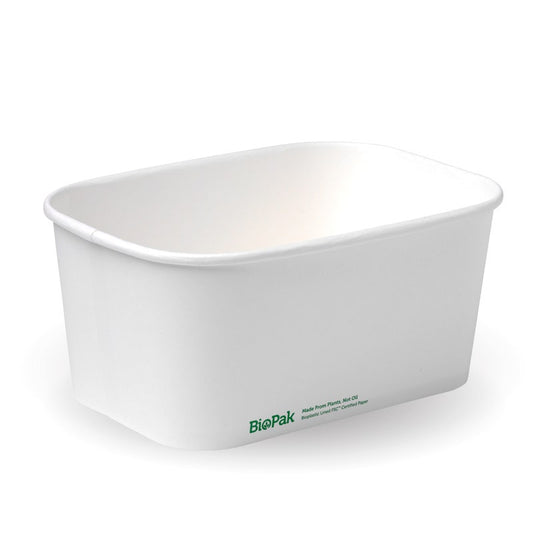 1000ml rectangle container with lining (300gsm) FSC Mix - white