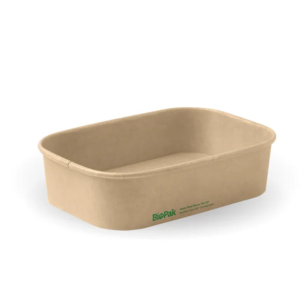 500ml rectangle container with lining (300gsm) FSC Mix - kraft [300 PER CARTON]