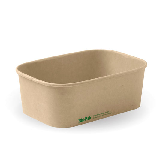 750ml rectangle container with lining (300gsm) FSC Mix - kraft