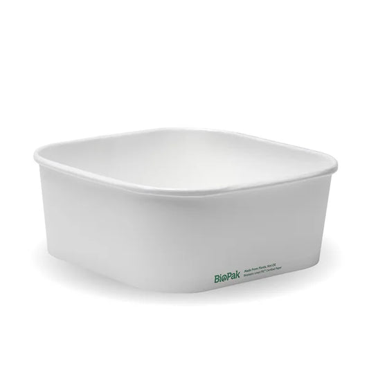 1200ml square container with lining (320gsm) FSC Mix - white