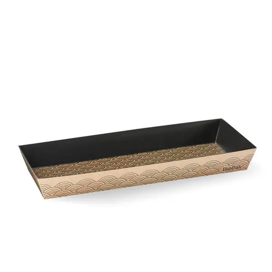 Long sushi tray FSC Mix - kraft and black