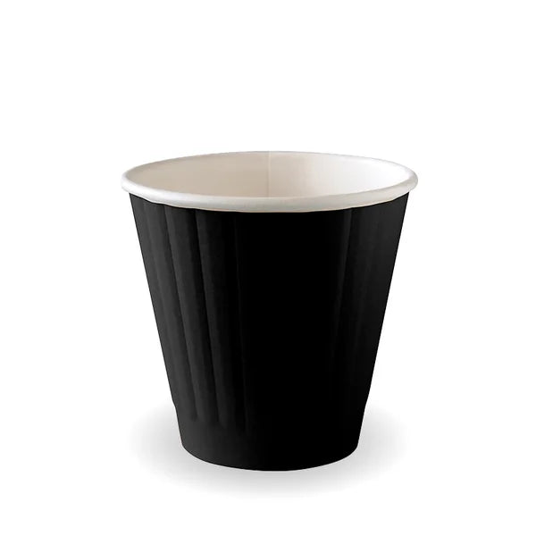 295ml (8oz) (90mm) cup D/W (fits large lids) - black [1000 PER CARTON]