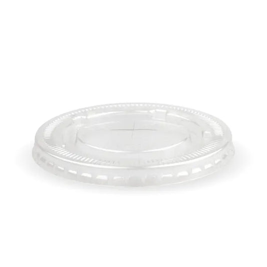 105mm PET flat lid - straw slot - clear [1000 PER CARTON]
